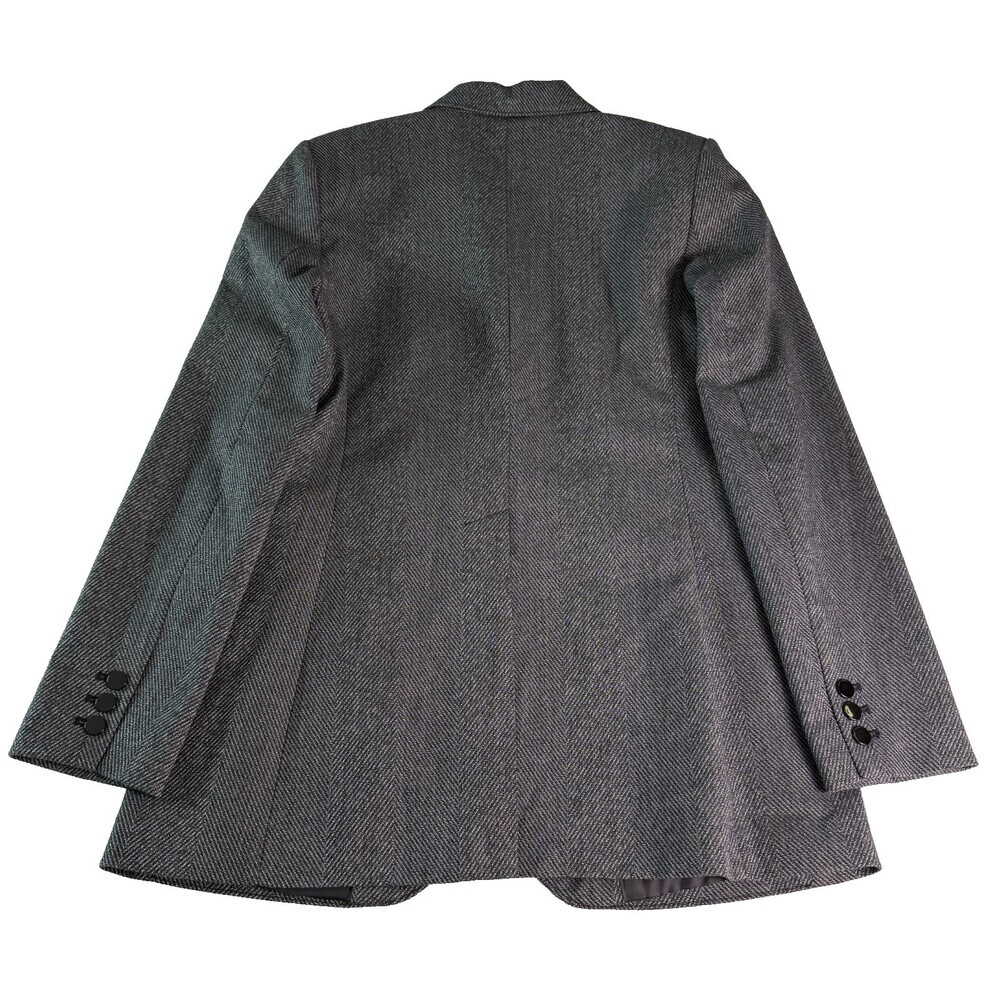 Calvin Klein Women's Herringbone Blazer, Sz 6, Gray Single Button Notched Lapel - Picture 9 of 16